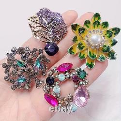 10/20 PCS Mixed Elegant Vintage Colorful Rhinestone Brooch Fashion Jewelry Gift