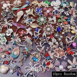 10/20 PCS Mixed Elegant Vintage Colorful Rhinestone Brooch Fashion Jewelry Gift