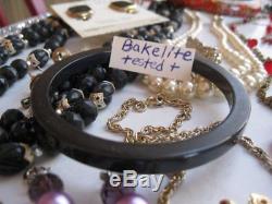 124 pc Vtg HIGH END Rhinestone BROOCH Necklace BRACELET Earring RING Lot
