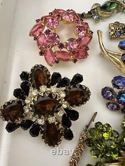 15pc VINTAGE Signed Unsigned Rhinestone Jewelry Juliana Trifari Etc