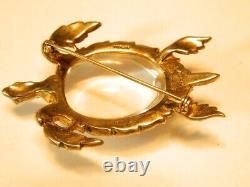 2 1/3in. Vintage Trifari Sterling Jelly Belly Turtle Pin Brooch Philippe #135170