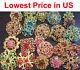 24 pcs Brooch Lot Mixed Multi Color Vintage Gold Rhinestone Crystal Pins Bouquet
