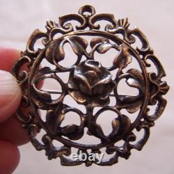 4 Large Antique Brooches/Czech Glass/Pot Metal/Vintage Little Nemo/Art Nouveau