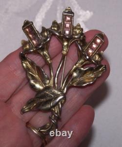 4 Large Antique Brooches/Czech Glass/Pot Metal/Vintage Little Nemo/Art Nouveau