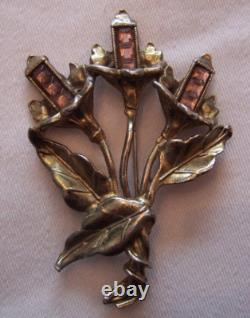 4 Large Antique Brooches/Czech Glass/Pot Metal/Vintage Little Nemo/Art Nouveau