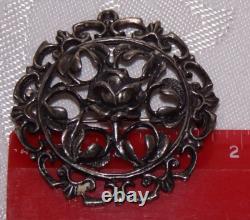 4 Large Antique Brooches/Czech Glass/Pot Metal/Vintage Little Nemo/Art Nouveau