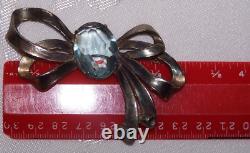 4 Large Antique Brooches/Czech Glass/Pot Metal/Vintage Little Nemo/Art Nouveau