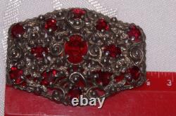 4 Large Antique Brooches/Czech Glass/Pot Metal/Vintage Little Nemo/Art Nouveau