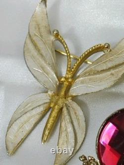 40 pc lot Vintage Antique Lot of Rhinestone 1950's 60's Brooches, & More