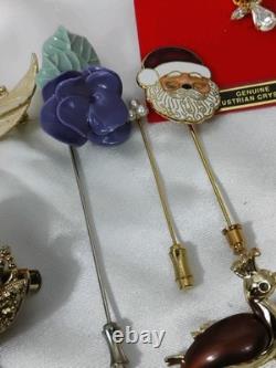 40 pc lot Vintage Antique Lot of Rhinestone 1950's 60's Brooches, & More