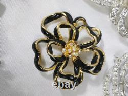 40 pc lot Vintage Antique Lot of Rhinestone 1950's 60's Brooches, & More