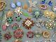 41 PC Vintage Rhinestone Costume Jewelry Lot Some Signed Glass Cabs Brooches