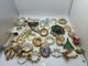 41 Piece Brooch Pin Lot Vintage Gold Signed/Unsigned 2 Missing Stones Reseller