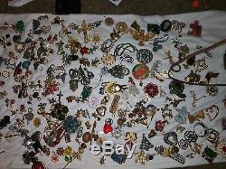 5 lb sorted untested vintage To Now Brooch Jewerly Lot many rhinestone onyx