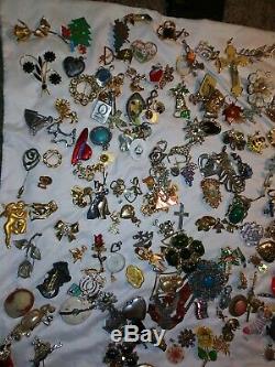 5 lb sorted untested vintage To Now Brooch Jewerly Lot many rhinestone onyx