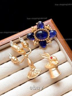 50pcs Vintage Brooches Bulk Lot Mix Enamel Crystal Pearl Retro Pins Resale Gift