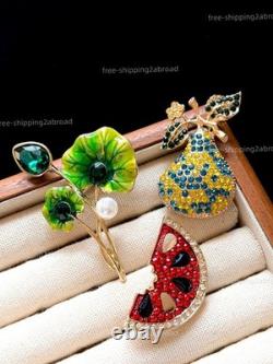 50pcs Vintage Brooches Bulk Lot Mix Enamel Crystal Pearl Retro Pins Resale Gift