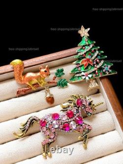 50pcs Vintage Brooches Bulk Lot Mix Enamel Crystal Pearl Retro Pins Resale Gift