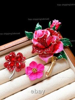 50pcs Vintage Brooches Bulk Lot Mix Enamel Crystal Pearl Retro Pins Resale Gift