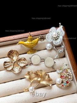 50pcs Vintage Brooches Bulk Lot Mix Enamel Crystal Pearl Retro Pins Resale Gift