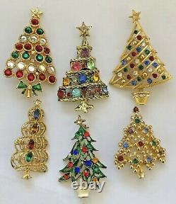 80 Vintage Modern Christmas Brooch Lot Tree Wreath Bells Eisenberg Mylu Coro
