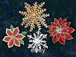 80 Vintage Modern Christmas Brooch Lot Tree Wreath Bells Eisenberg Mylu Coro