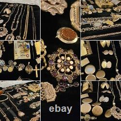 859 Gram GOLD FILLED RECOVERY LOT VICTORIAN ANTIQUE VINTAGE JEWELRY RINGS CHAINS