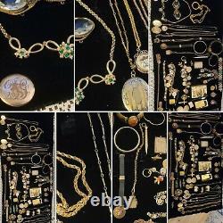 859 Gram GOLD FILLED RECOVERY LOT VICTORIAN ANTIQUE VINTAGE JEWELRY RINGS CHAINS