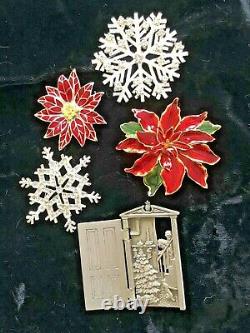 92 Vintage Modern Christmas Brooch Lot Tree Wreath Bells Weiss ART Tancer Hedy