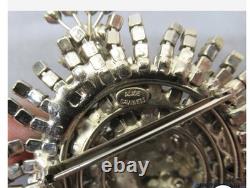 AMAZING Vintage Alice Caviness MCM Rhinestone Peacock Brooch 2.5