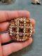 AUSTRIA Vintage CLUSTER BROOCH Pin Large Dome Rhinestone Costume Jewelry