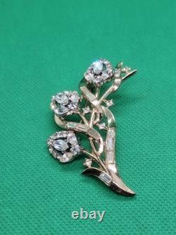 Alfred Philippe Crown Trifari flower brooch Pristine Condition! Gold & Silver