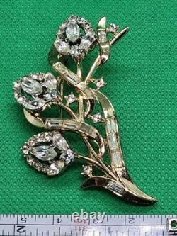 Alfred Philippe Crown Trifari flower brooch Pristine Condition! Gold & Silver
