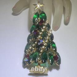 Amazing Very Rare 3D Christmas Tree w Stand Jelly Belly Brooch Juliana