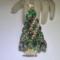Amazing Very Rare 3D Christmas Tree w Stand Jelly Belly Brooch Juliana