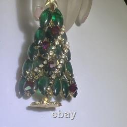 Amazing Very Rare 3D Christmas Tree w Stand Jelly Belly Brooch Juliana