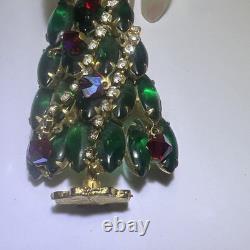 Amazing Very Rare 3D Christmas Tree w Stand Jelly Belly Brooch Juliana