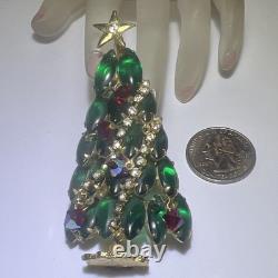 Amazing Very Rare 3D Christmas Tree w Stand Jelly Belly Brooch Juliana
