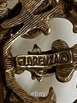 Amazing Vintage FLORENZA Brooch? Pin Pendant Cross Signed