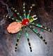Amazing Vtg Rare Germany Huge 4.5 Rhinestone Art Glass Shoulder Spider Brooch