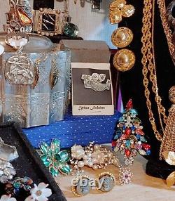 Antique/Vintage Jewelry& Curios Lot Hollycraft, Givenchy, 925, Whiting&Davis, 120+
