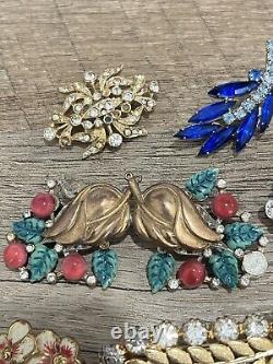 Art Deco Deco Vintage Rhinestone Brooch Pin Jewelry Lot Glass