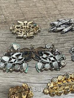 Art Deco Deco Vintage Rhinestone Brooch Pin Jewelry Lot Glass
