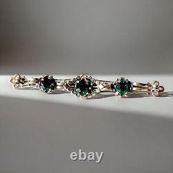 Art Deco Green Rhinestone Brooch Made In France Trombone Clasp Vintage