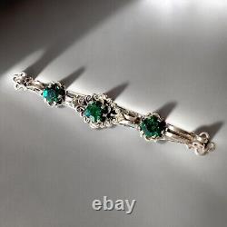 Art Deco Green Rhinestone Brooch Made In France Trombone Clasp Vintage