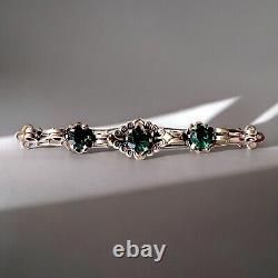 Art Deco Green Rhinestone Brooch Made In France Trombone Clasp Vintage