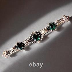 Art Deco Green Rhinestone Brooch Made In France Trombone Clasp Vintage