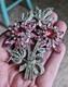 Art Deco Large Pink Rhinestone Floral Brooch Eisenberg