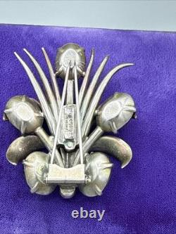 Art Deco Signed Eisenberg Original Vermeil Purple Clear Rhinestones Fur Clip Art Deco Signed Eisenberg Original Vermeil Purple Clear Rhinestones Fur Clip