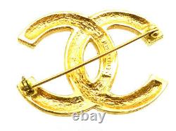 Auth CHANEL Vintage COCO mark Rhinestone brooch Gold-plated brass 20004290SI